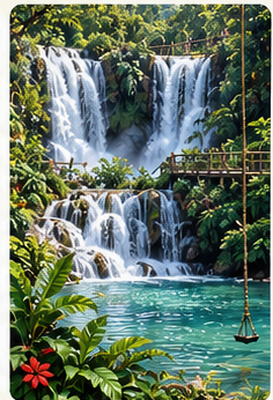 Original illustrated view of YS Falls, Saint Elizabeth